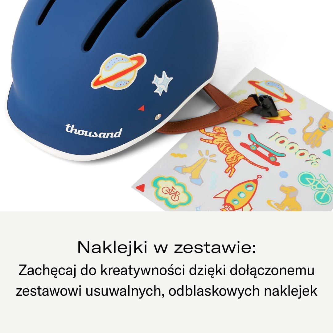Thousand Kids Helmet – Free Reflective Sticker Pack to Customize, No Pinch Magnetic Buckle, Multi Sport Safety CSPC ASTM CE Certified – Jr Collection