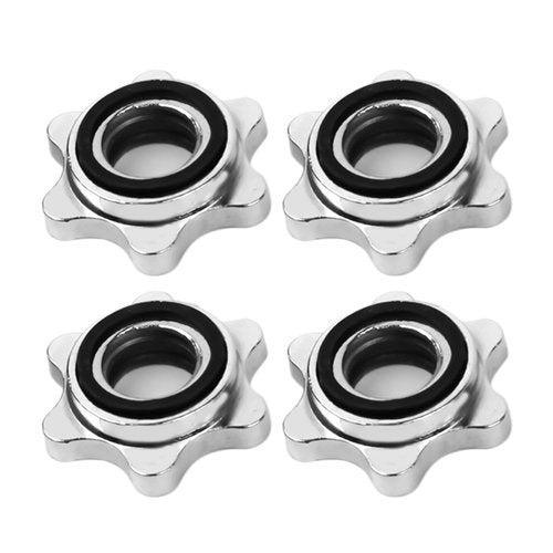 Barbell Collars, 25mm Standard Spin-Lock Clamps, Anti-Slip Screw Collars for Dumbbell Weight Lifting, Secure Fit, Pack of 4 – Heavy Duty Barbell Clamps, Weight Clips for Bars