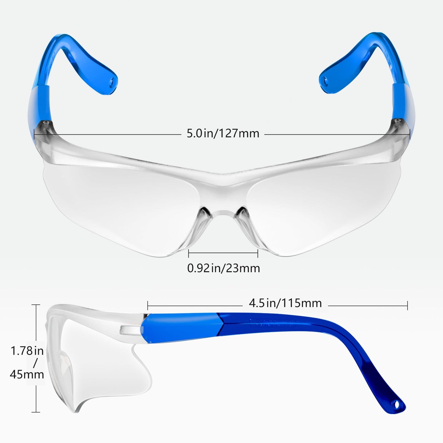 LaneTop Shooting Glasses for Youth & Small Face Adults - Anti-Fog, UV Protection, Adjustable Arms - ANSI Z87.1 Certified Safety Glasses for Shooting Range- Clear Lens