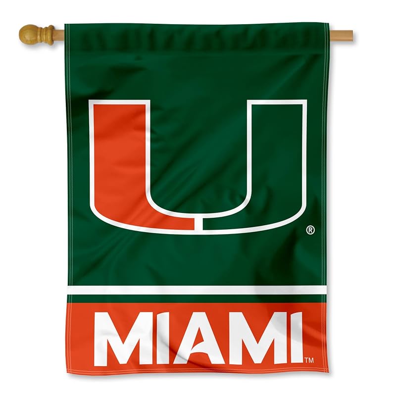 Hurricanes House Flag Banner 30x40 in - Double-Sided Screen Printed University Logo
