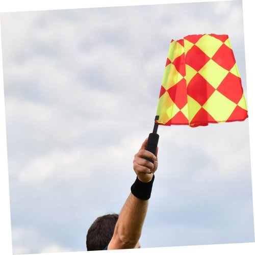BESPORTBLE 2Pcs Soccer Referee Flags Durable Signal Hand Flags for Accurate Match Officiating Portable Design for Easy Carrying for Football Umpires and Linesmen