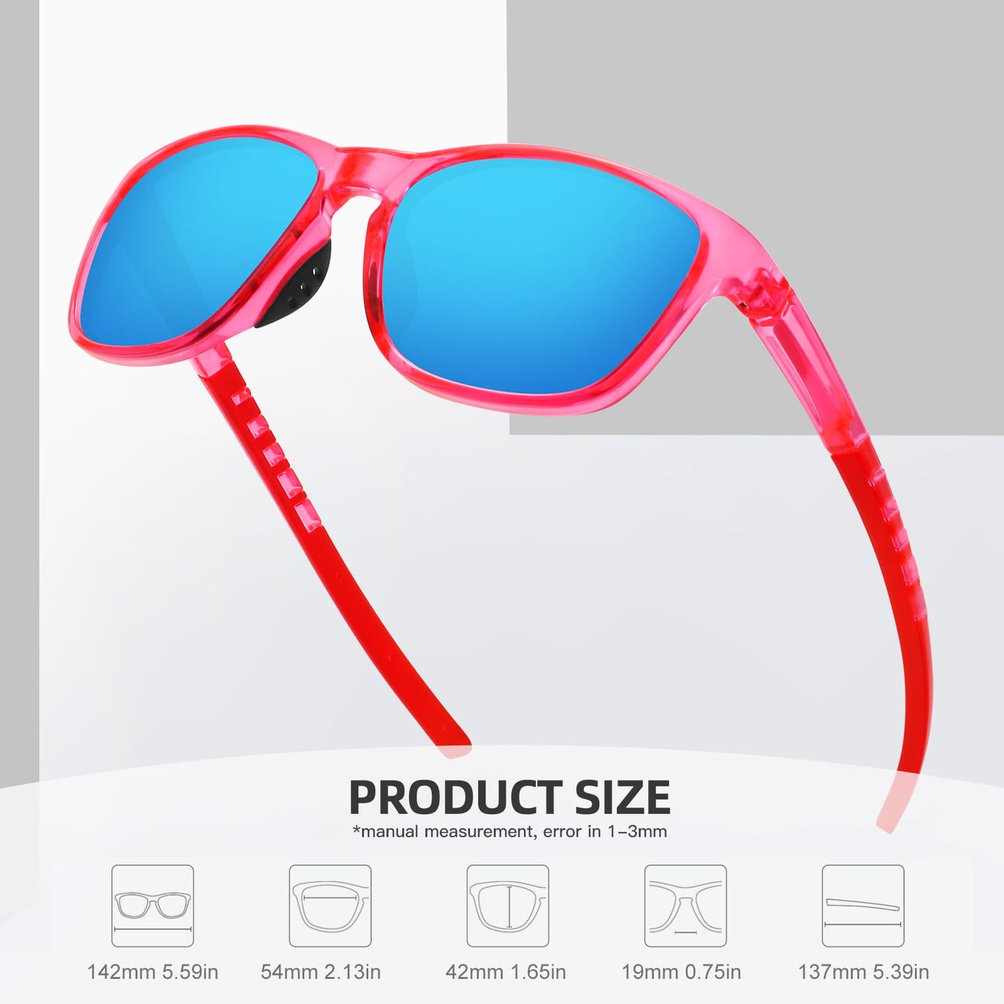 MEETSUN Polarized Sports Sunglasses for Women Men Driving Running Cycling Fishing Sun Glasses UV400 Protection Purple Pink Frame-Ice Blue Mirror Lens