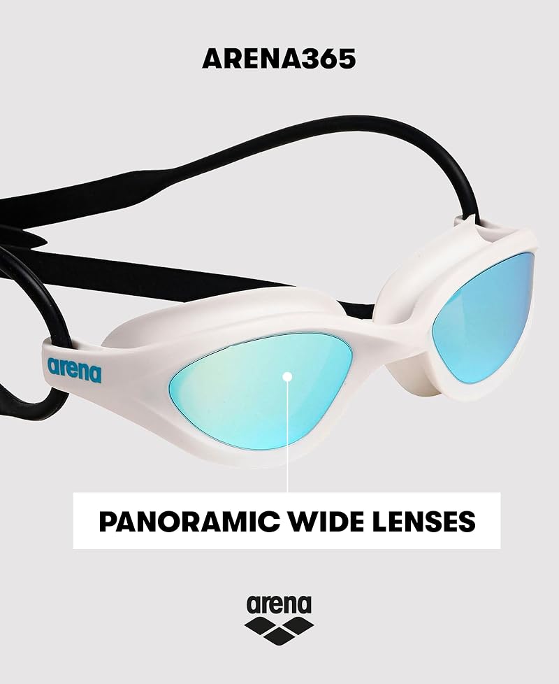 ARENA 365 Swim Goggles Unisex Anti-Fog Comfort for Fitness Swimmers - Smoke/Deep Green/Black