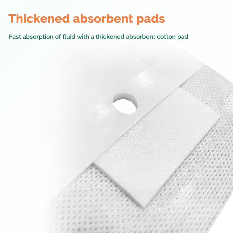 Greetmed Split Drain Adhesive Island Dressings 4" x 4" (20 Pcs) for Catheters & Tubes