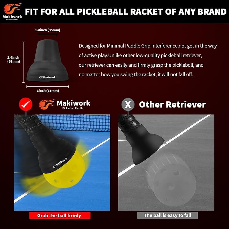 Pickleball Ball Retriever - Silicone Grabber & Picker, Variation of THIS listing 4