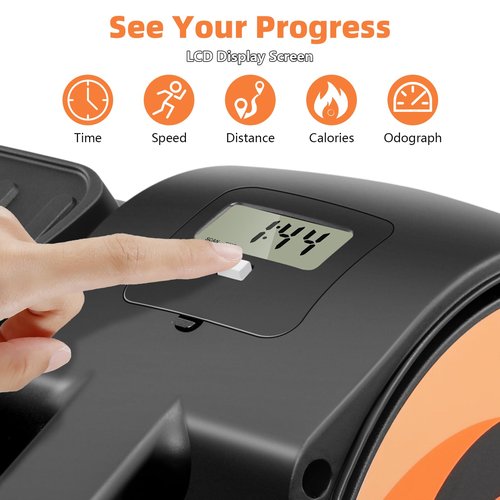 ANCHEER Under Desk Elliptical Exercise Machine,Standing or Seated Ellipse Leg Exerciser with 8 Level Resistance,Portable Exercise Equipment with LCD Display Monitor,Fully Assembled