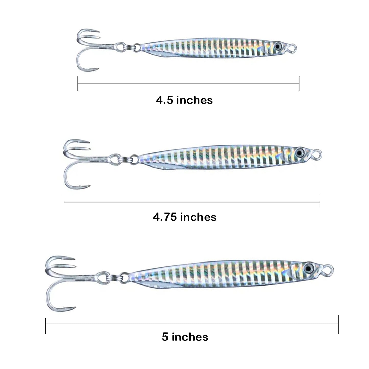 Navicatch Saltwater Fishing Lures Fishing Jigs Fishing Spoons for Striped bass, Pompano, Spanish Mackerel，Bluefish,Metal Jigging, Diamond Jigs Silver 3pcs. 1 2/5oz+1 4/5oz+ 2oz Premium to Choose