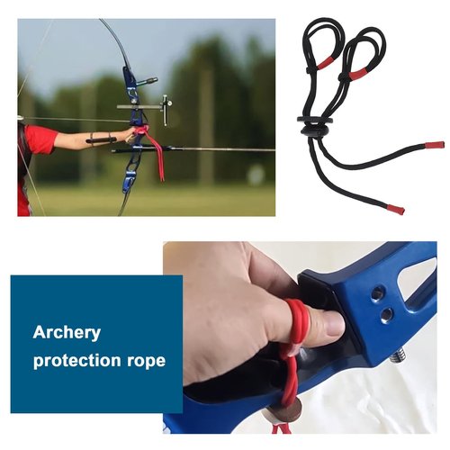 ECSiNG 2PCS Archery Finger Sling Adjustable Recurve Bow Fingersling Archery Bow Rope for Recurve Bow Replacement Accessories Red & Black