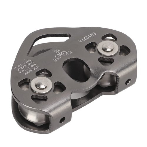 Zipline Swivel Pulley Rock Climbing Aluminum Tandem Speed Double Trolley Mountaineering Gray ZWA006
