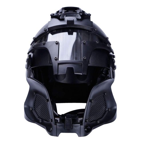 Tactical air Gun Full face Protective Helmet, Sorta-Kinda Mandalorian/Boba Fett/Galac-Tac Style Helmet, Suitable for air Gun Paintball, CS Outdoor Sports Military Film