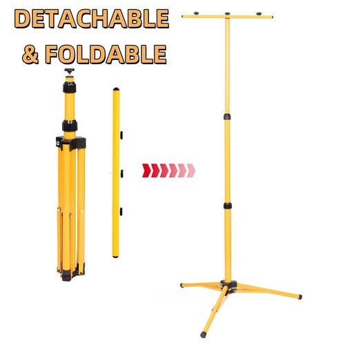 ZSHIGANMA Archery Target Stand, Adjustable Foldable Metal Bow and Arrow Target Tripod Stand Hanging Traditional Straw & Foam Archery Targets & Work Light for Shooting Range Backyard