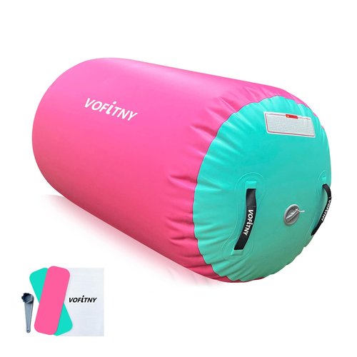 VOFiTNY Gymnastics Air Barrel Octagon Mat 4'L x 3'D Tumbler Back Handspring Trainer for Home/Gym/Tumbling Without Pump