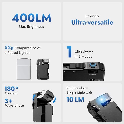 G5 EDC Flashlight — 400 Lumens, Super Bright 4 Modes EDC Flashlight, Rechargeable Mini Light, Mini Portable Design for Outdoor, Emergency & Daily Carry