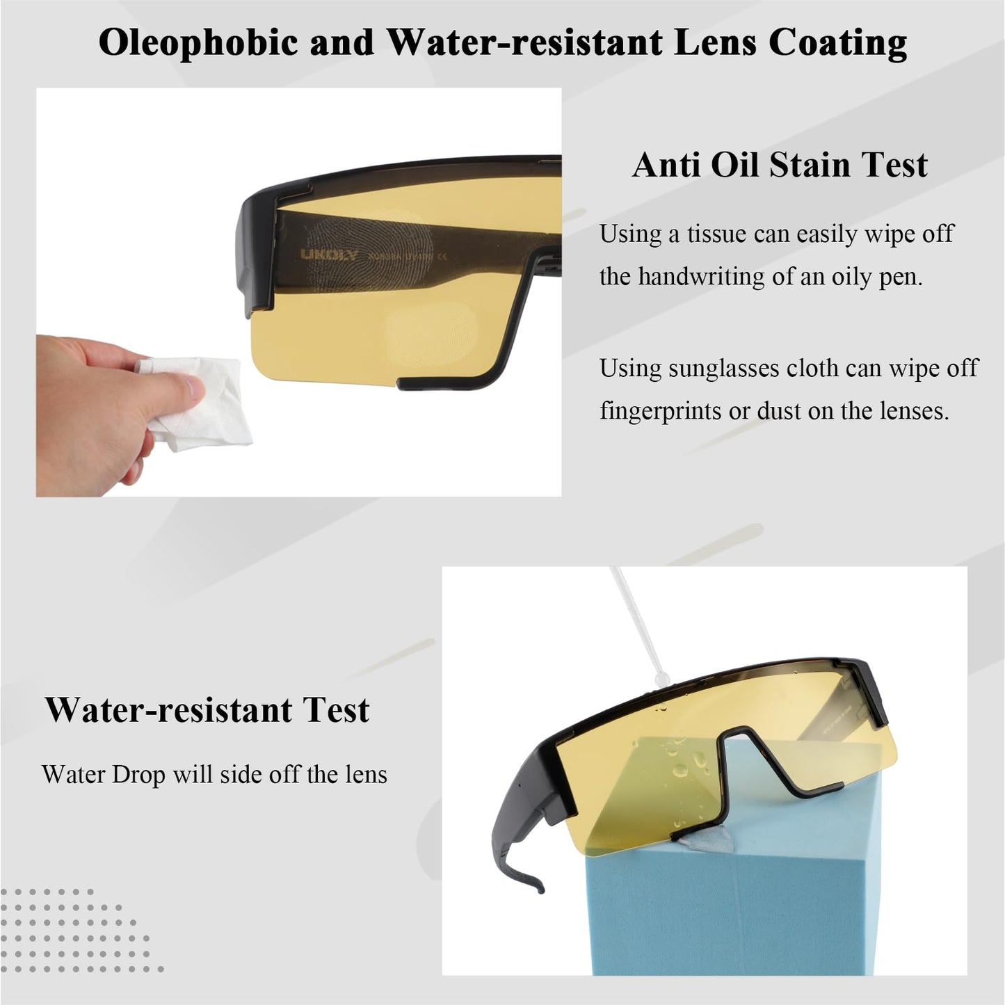 Ukoly Polarized Night Driving/Cycling Glasses For Men Women,Sport Night Vision Glasses Anti Glare HD Lens UV400 Coating