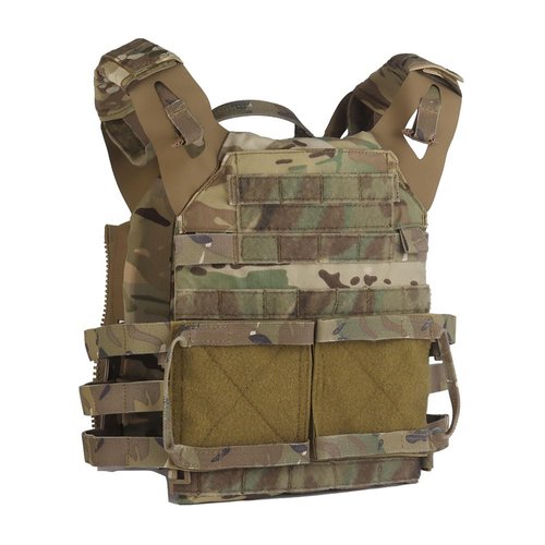UniPro Tactical Vest, Lightweight Plate Carrier Fits 10"x12" SAPI Plates, Quick Release, CP Camo, Airsoft & Military Training