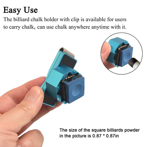 LAKE OF FIRE Chalk Holder for Pool Billiards with Octagonal Magnetic Closure Box – Compatible with All Round, Octagonal, and Square Shaped Chalks Blue