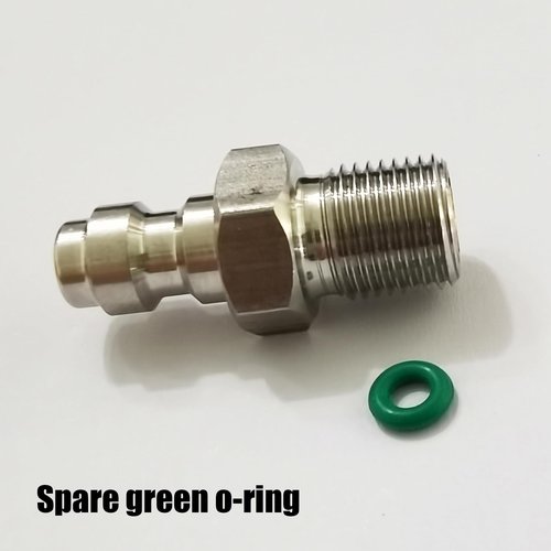 8mm Fill Nipple Male Quick Disconnect Valve with One Way Foster Stainless Steel for Paintball Airsoft PCP Diving Mountaineering (1/8NPT Thread)