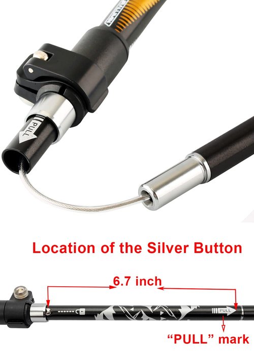 A ALAFEN Aluminum Collapsible Ultralight Travel Trekking Hiking Pole for Men and Women, Black 1 Single Pole