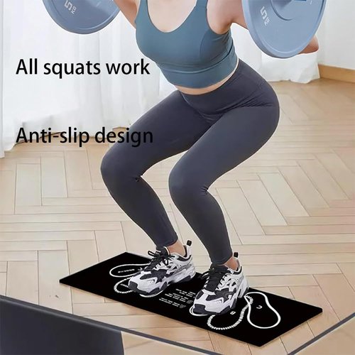 Mat Guia Para Hacer Sentadillas, Map Guia Para Sentadillas for Workout, Exercise Target Squat Auxiliary Placement Guide Training Mat with Foot Position, Non Slip Assist Pad(Pink)
