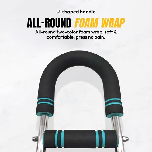 Adjustable Power Twister Bar For Arm Strength, Chest Stength Training Exercise Equipment, Heavy Duty Steel Construction, 66-88 110LBS, Portable Power, Detachable, Home Workout, Fitness. (Blue Black)