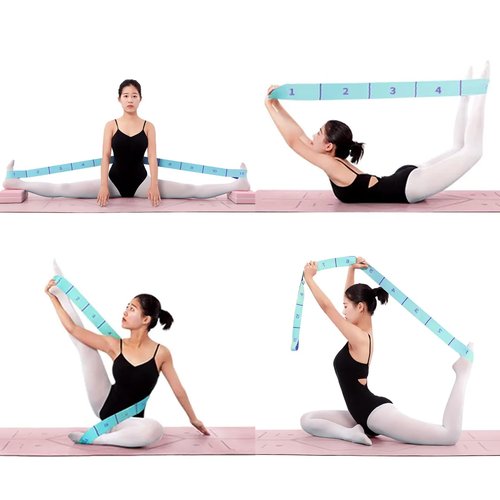 Stretch Straps, Elastic Yoga Stretching Strap with Adjustable 11 Loops, Fitness Leg Stretch Band for Physical Therapy Dance Yoga Ballet Pilates Gymnastics Exercise Flexible Pilates Stretch Band