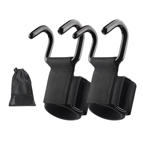 Shurhome Adjustable Fitness Training Hook for Deadlifts Pull Up Comfortable Wrist Strap with Iron Grips Gym Equipment