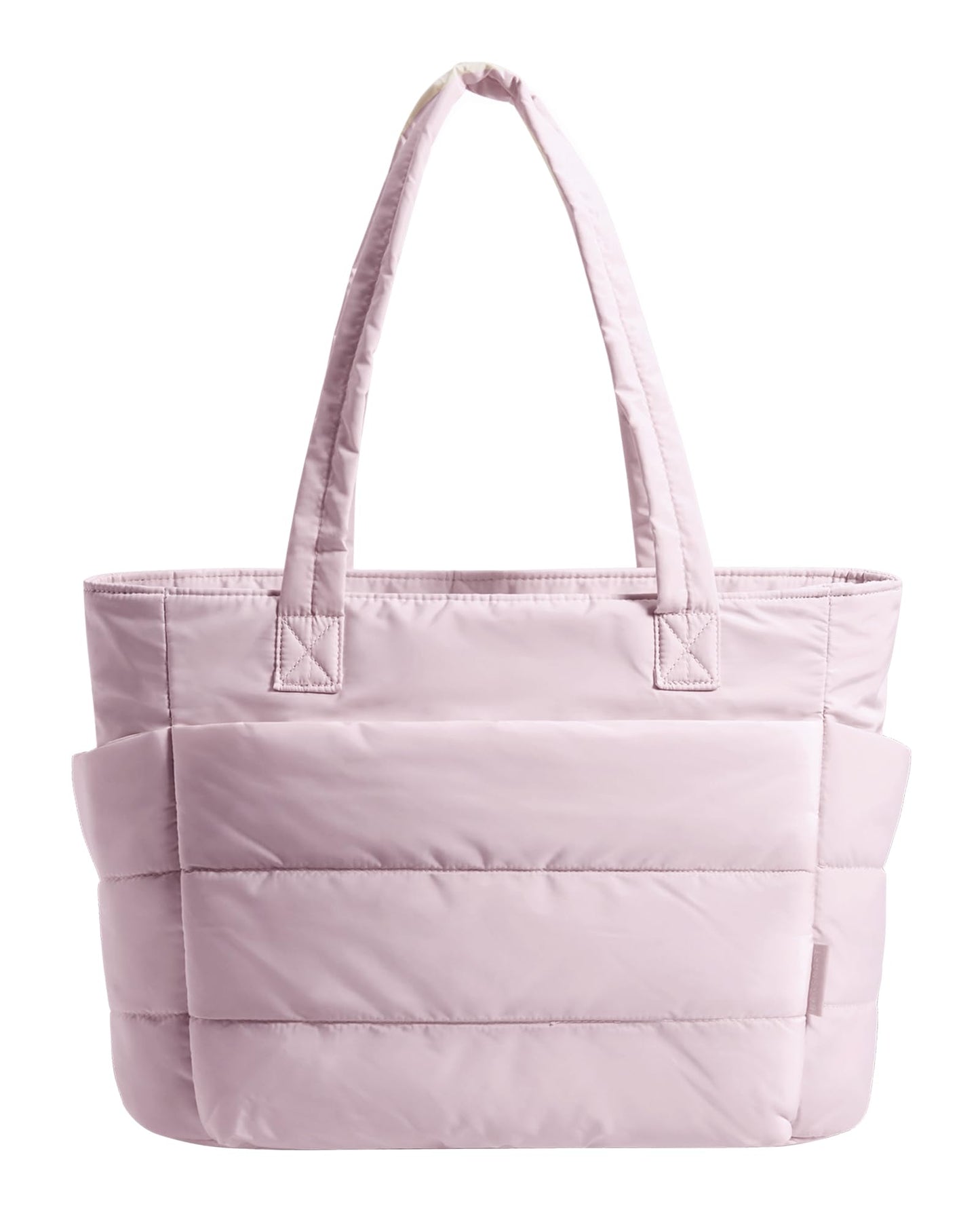 BAGSMART Tote Bag for Women, Lightweight Puffy Tote Bag with Compartments Shoulder Bag Handbag for Travel, Work, Gym (d-Standard Size-Pink, Standard Size)