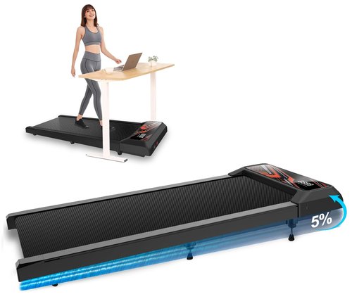 Under Desk Treadmill, 2.5 HP 265 Lbs Low Noise Walking Pad Treadmill LED Display with Remote Control Walking Jogging Running Machine, Incline Treadmills for Home and Office
