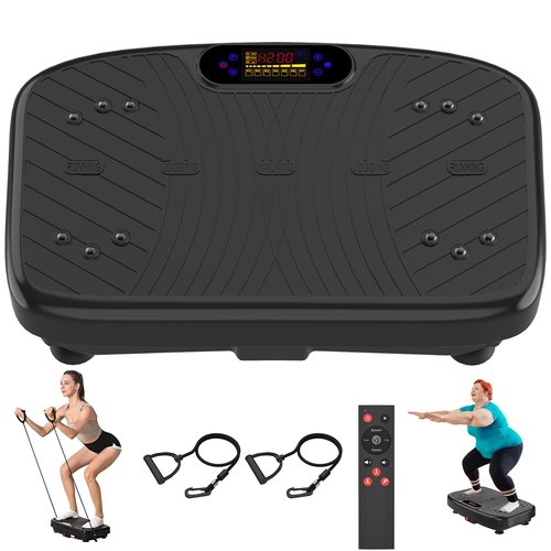 Vibration Plate Exercise Machine, Vibration Plate Platform for Lymphatic Drainage, 200 Adjustable Speeds Power Shaping Vibrating Plate Helps Weight Loss, Shaping, Max Weight 450 Lbs(Black)