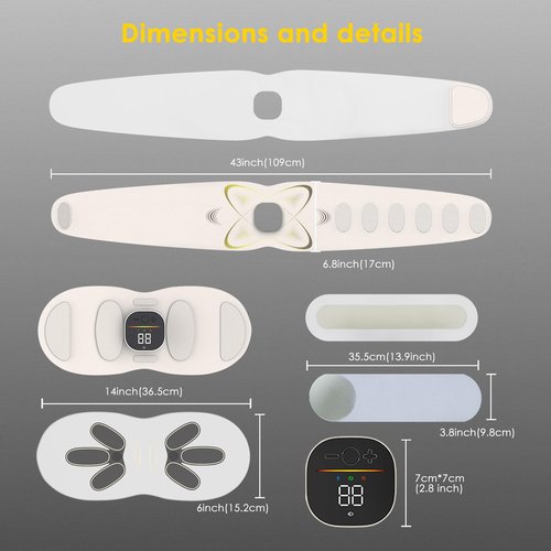 Abs Sculptor, Ab Toning Belt with Heating Pad for Stomach Cellulite Removal Fat Burning, ab Toner Machine for Belly Exercise Smooth & Firming, Lower Back Massager for Women Men Pain Relief Unisex