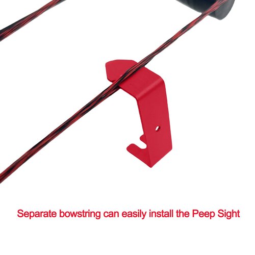 Archery Peep Sight, 1/4" 3/16" Peep Sight or Tubing peep Sight with Bow String Splitter Bowstring Separator Tool for Compound Bow (Black -1/4'' and 3/16")