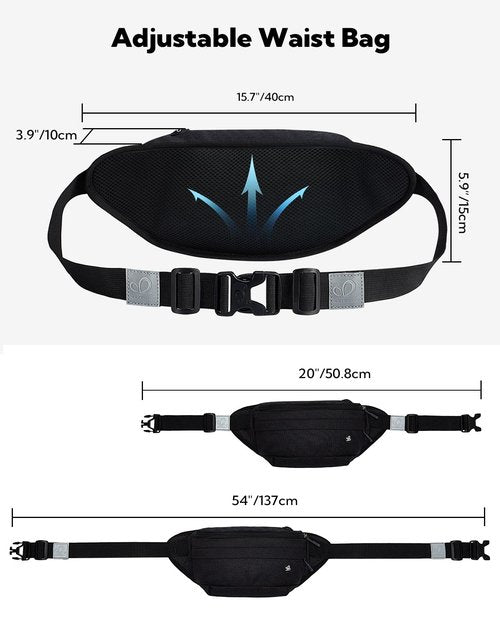 WATERFLY Fanny Pack Waist Bag: Large Crossbody Fannie Bum Belt Bag Hip Phanny Pack for Men Women Outdoor Sport Hiking Traveling Walking