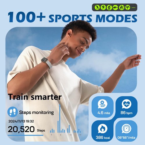 MorePro Health Fitness Tracker with Blood oxy-gen Monitor and 24/7 Heart Rate and Blood Pressure, Sleep Monitor, 120+ Sport Modes Waterproof Fitness Watch for Women Men Android iOS, Gold