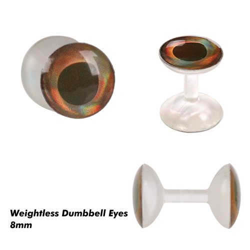 Maxcatch Weightless Dumbbell Living Eyes, 4D Realistic Resin 25PCS Fly Tying Materials (6mm)