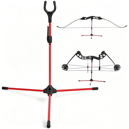 FENJANER Archery Bow Stand for Recurve Bow Glassfiber Lightweight Bow Holder Rack Legs for Compound Bow (Red)