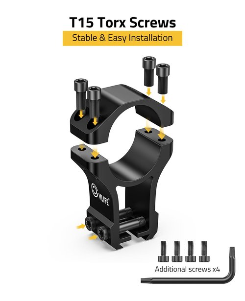CVLIFE 1 inch Dovetail Scope Rings Mount for 3/8 inch or 11mm Dovetail Rails - High Profile 1" Rifle Scope Mount with See Through Base - 2 Pieces