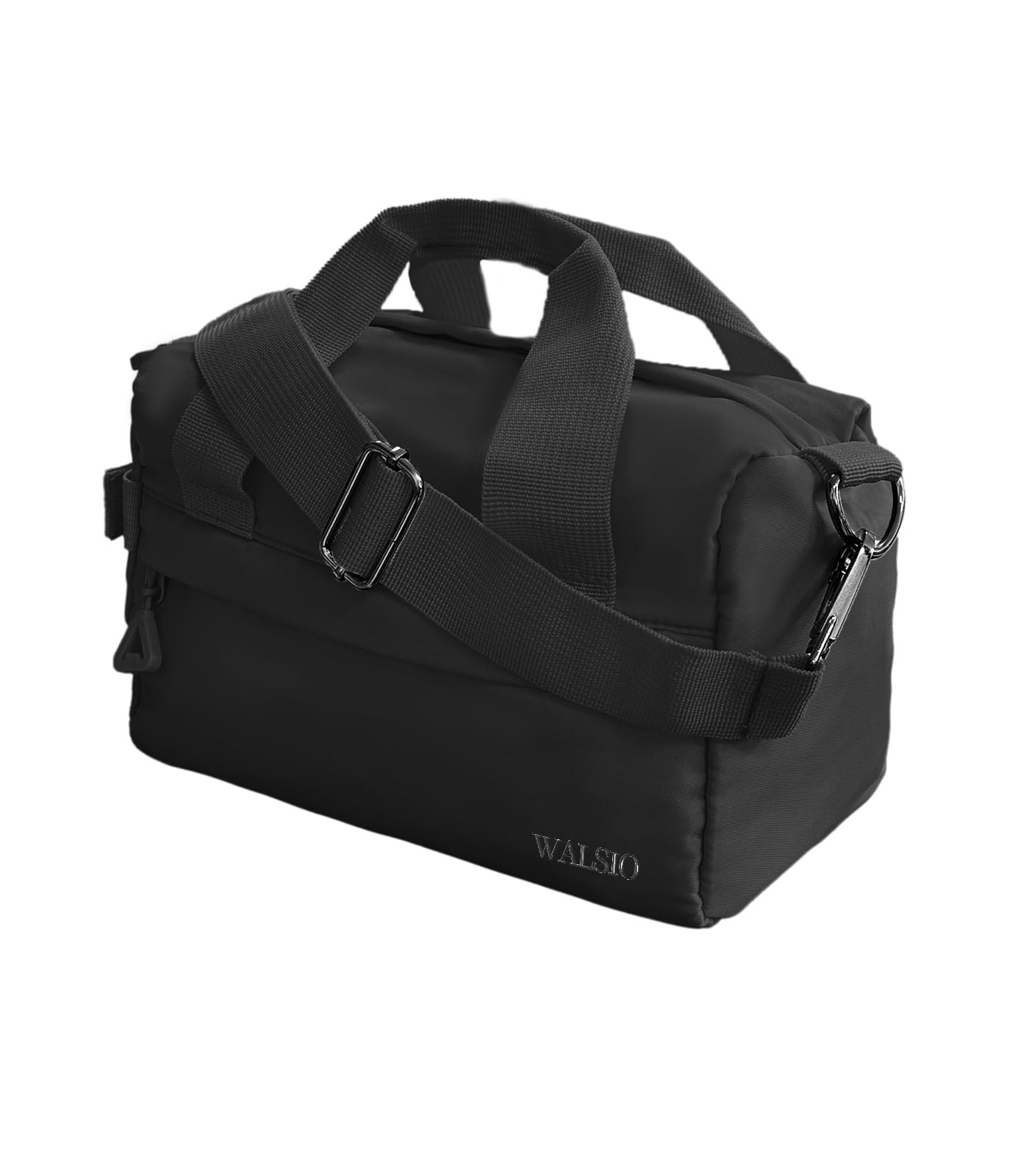 Small Gym Bag 9 inch, Mini Duffle Bag with Adjustable Strap, Lightweight Carry On Sport Bag for Women Girls (Black)