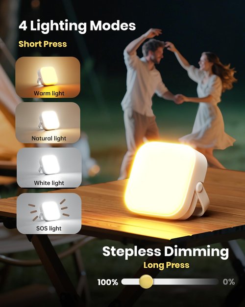 Eventek 2Packs LED Camping Lantern, Rechargeable Camping Lights Up to 144 Hours & 4 Light Modes, Portable IP65 Waterproof Magnetic Camping Essentials for Tent, Power Outages Emergency