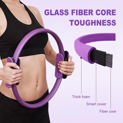 Pilates Ring Fitness Trainer, 2025 Upgrade Magic Circle Pilates Ring, Pilates Circle Yoga Rings Circle Pilates Exercise Equipment with Dual Padded Handles for Beginners Men Women (Blue-33cm)
