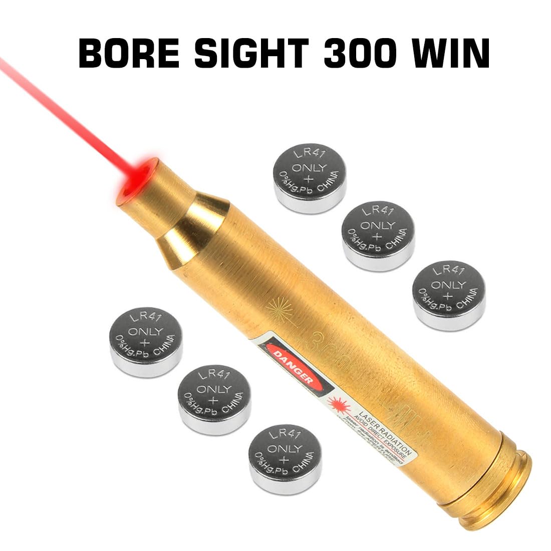 TACFUN Cal .300 Win MAG Red Laser Bore Sight Boresighter Laser Boresight with 2 Sets of Batteries