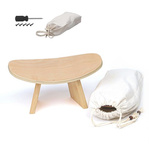 OBELGEOYA Ergonomic Wooden Meditation Bench - Kneeling Chair for Yoga, Prayer, and Seiza Practice, Portable Comfortable Meditation Stool for Deeper Meditation Mindfulness Posture Support