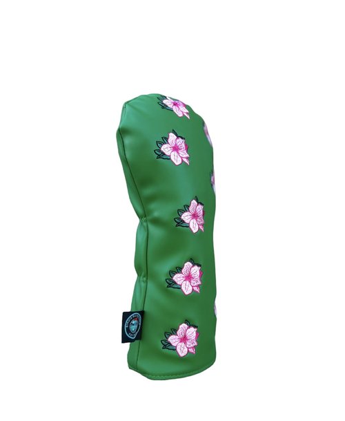 Birdie Blend Golf - Azaleas Golf Fairway Wood Headcover, Premium PU Leather Fairway Wood Headcover with Floral Embroidery, Stylish Golf Club Cover