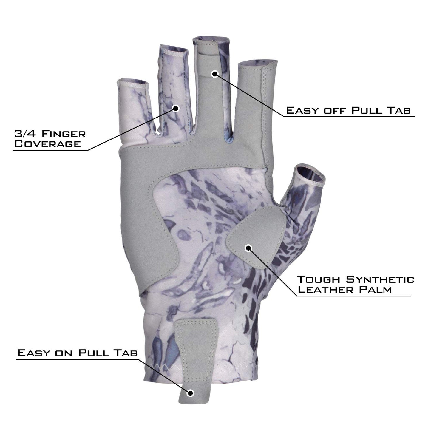 KastKing Sol Armis Sun Gloves UPF50+ Fishing Gloves UV Protection, Sun Protection for Outdoor, Kayaking, Rowing, Silver Mist, Large - X-Large