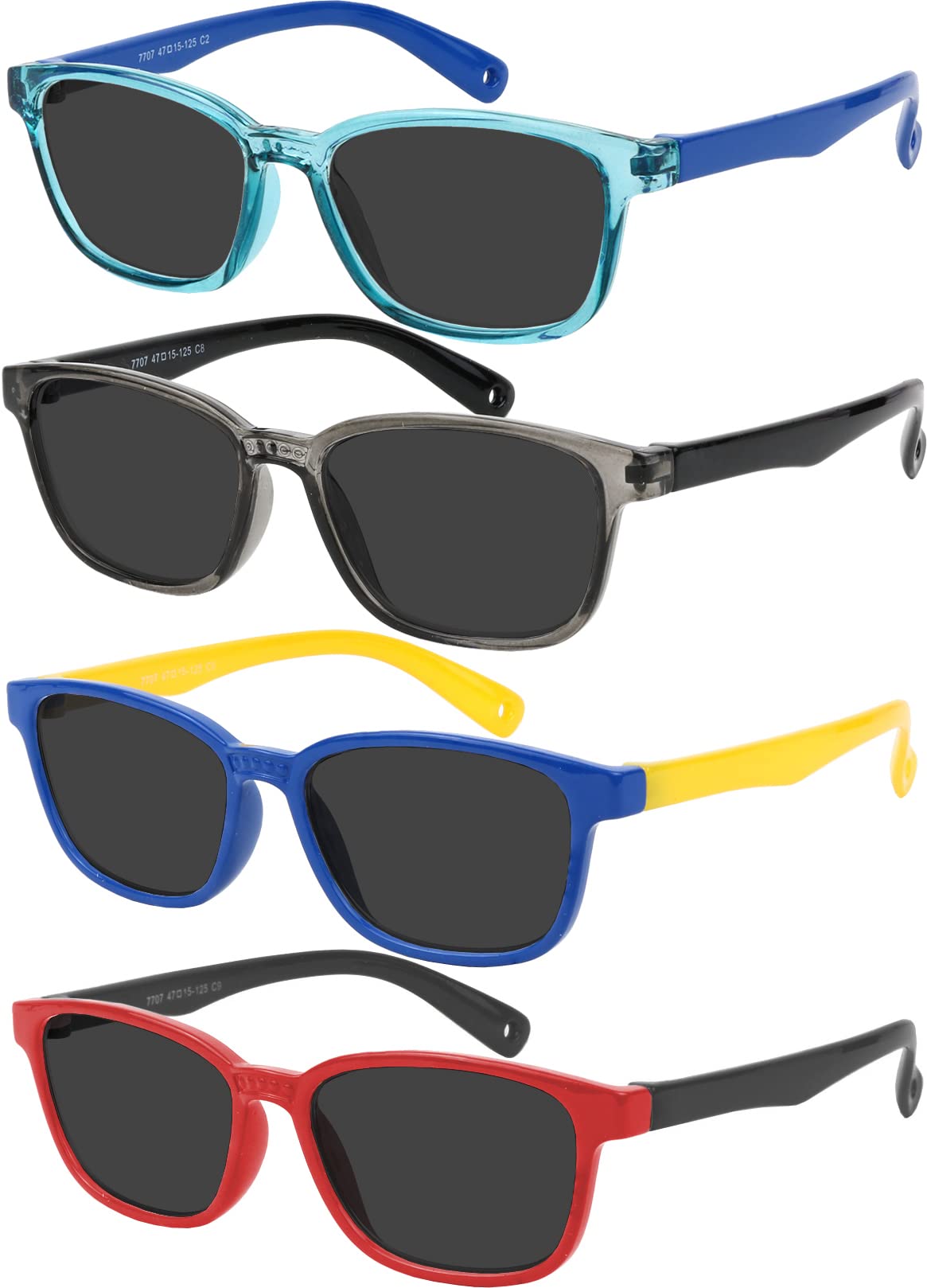 Yogo Vision Toddler Sunglasses Polarized Little Kids Sunglasses for Girls Boys Age 2-6 Pack of 4