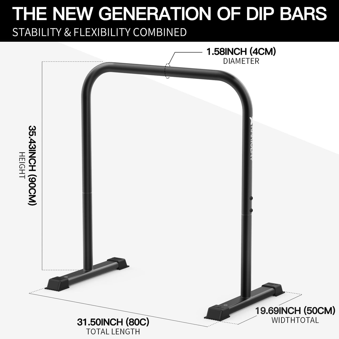 KAKICLAY 2025 Upgrade World's Best Strongest Premium Dip Bars With Adjustable Ultra-Stable Settings & Non-Slip Feet - USA Original Patent, Designed, Shipped, Warranty