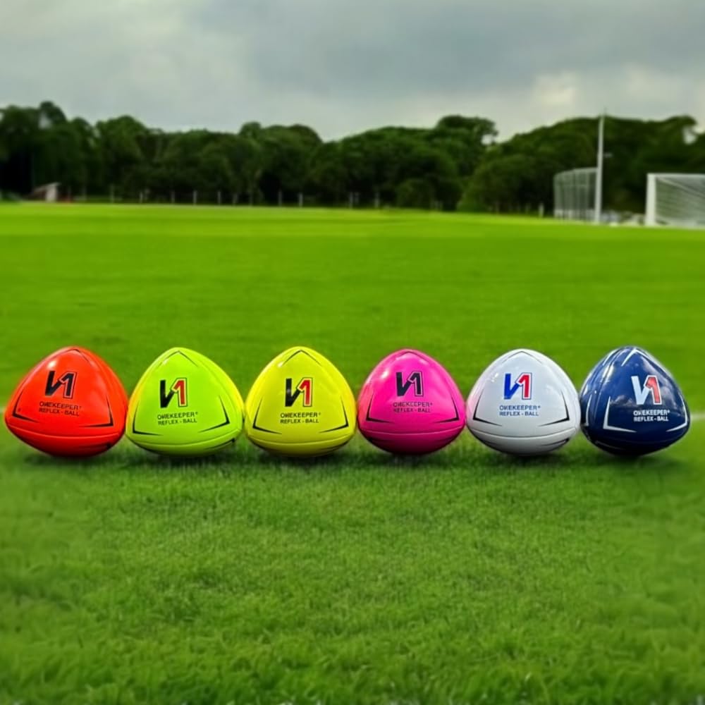 ONEKEEPER Soccer Reflex & Reaction Ball - White, Orange, Blue, Pink, and Fluo Yellow for Agility, Reflex, and Speed Training for Kids and Juniors (Yellow)