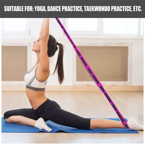 Yoga Elastic Stretch Resistance Bands (2 Pieces) - 8 Independent Rings for Yoga, Physiotherapy, Pilates, Dance, Gymnastics, Etc (Red, Pink)