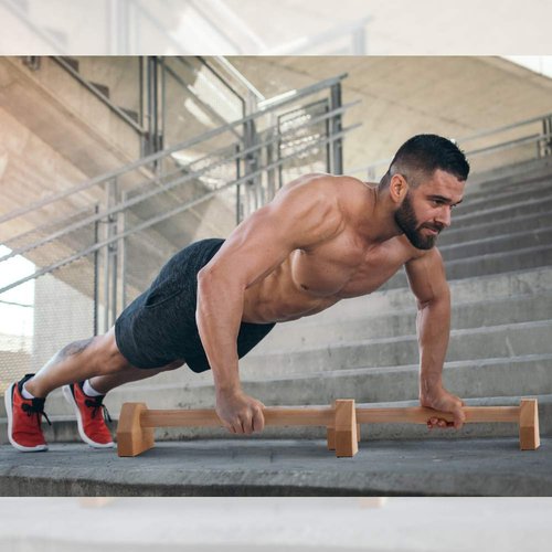 Pellor Push Up Board, Pushup Stands Wood Parallette Push Up Bar Portable Fitness Gym Gear Equipment with Anti-Slid Mat Workout Push Up Stand Exercise Women Men