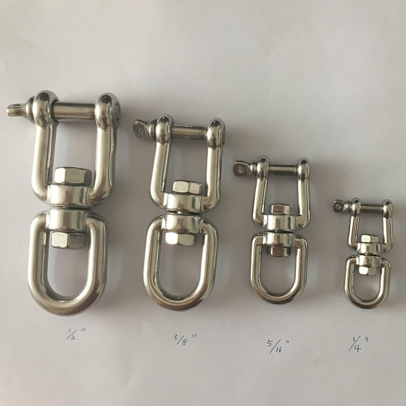 Marine Stainless Steel 316 Jaw & Eye Swivel Ring 1/4"–1/2" — Variation: 3/8 inch