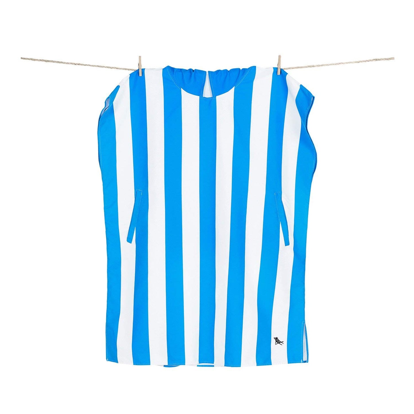 Dock & Bay Adult Beach Poncho - Hooded Towel with Deep Pockets - for Beach & Pool - Super Absorbent, Quick Dry - Cabana - Bondi Blue, Large (105x80cm, 41x31)
